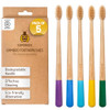 Superbee Wax Wraps Superbee Dentos Bamboo Toothbrushes Soft Bristle Brushes For Adults & Kids Colored Handles Biobased Natural Toothbrush Set For Travel Plastic- Oral Care Kit Sustainable Choice 5 Pack