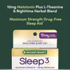 Nature's Bounty Melatonin Sleep3 Maximum Strength 100% Drug Sleep Aid L-Theanine & Nighttime Herbal Blend Time Release Technology 30 Tri-Layered Tablets 10Mg