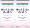 Nature's Bounty Optimal Solutions Hair Skin & Nails Formula 120 Coated Caplets (2 X ) 60 Count