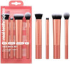 Synthetic Real Techniques Face Base 4 Piece Makeup Brush Set Makeup Brushes Set for Foundation Concealer Contour and Powder Cruelty Free
