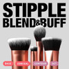 Synthetic Real Techniques Face Base 4 Piece Makeup Brush Set Makeup Brushes Set for Foundation Concealer Contour and Powder Cruelty Free