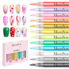 MelodySusie Nail Art Pens Set, 3PCS 0.7MM Chrome Metallic Colors Nail Polish Pens for Nail Art, Nail Dotting Tool, Drawing Pen for Nail Design, Manicure Nail Pens for Salon and Home DIY