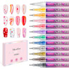 MelodySusie Nail Art Pens Set, 3PCS 0.7MM Chrome Metallic Colors Nail Polish Pens for Nail Art, Nail Dotting Tool, Drawing Pen for Nail Design, Manicure Nail Pens for Salon and Home DIY