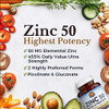 Vitalitown Chelated Zinc 50 mg, Zinc Picolinate & Gluconate, Well-Absorbed, Immune System, Healthy Skin & Development, Vegan, NO Gluten, Non-GMO