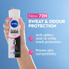 Nivea Black and White Invisible Clear AntiPerspirant Deodorant Spray 72H Sweat and 200Ml 3Pack