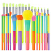 Docolor Eye Makeup Brushes Set + Colourful Makeup Brush Set Premium Kabuki Ful Makeup Brush Set Premiu 15Pcs