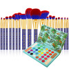 Docolor Bastet Cat Makeup Brushes Set + 34 Colors Tropical Eeyshadow Palette S Tropical Eeyshadow Palett 19Pcs