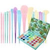 Docolor Colorful Makeup Brushes Set + 48Colors Boom Eeyshadow Palette Ultra Pigmented Ful Makeup Brushes Set 17Pcs