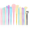 Docolor Colorful Makeup Brushes Set With Eyelash Comb Curler Eyelash Separator Mascara Ful Makeup Brushes Set With 17Piece