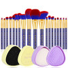 Docolor Bastet Cat Makeup Brush Set + Makeup Brushes Cleaner SetPremium Synthetic Removal 19Pcs