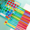 Docolor Colorful Eye Makeup Brushes Set + 34 Colors Tropical Eeyshadow Palette Ful Eye Makeup Brushes Set 16Piece