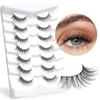 Onlyall Natural Lashes Wispy Lashes Natural Look False Eyelashes Soft Fluffy Fake