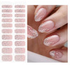 Jmeowio Gel Nail Stickers Glitter Light Pink Cured Gel Nail Strips Wraps