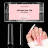 Melodysusie Short Almond X Nail Tips 15 Sizes Clear AcrylicHalf Matte Full 300Pcs