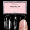 Melodysusie Short Almond X Nail Tips 15 Sizes Clear AcrylicHalf Matte Full 300Pcs