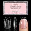 Melodysusie Short Almond X Nail Tips 15 Sizes Clear AcrylicHalf Matte Full 300Pcs