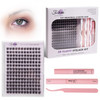 Fenshine Cluster Lashes Individual Lashes Wide Stem C D Curl 9-15mm Length DIY Eyelash Extension Individual Soft False Lashes for Personal Use at Home (144pcs Mix 9-15MM Eyelash Extension Kit)