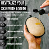 SERRENTO Loofah Body Scrubber Shower - Luffa Sponge 2PCS Black & White Set