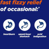 Alka Seltzer Fizzy Melts Dissolve on Tongue No Water Needed On-The Go Dietary Supplement Antacid Tablets for Relief of Occasional Heartburn and Acid Indigestion Orange Flavor 64 Count