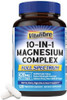 Vitalibre 10 in 1 Magnesium Complex 420mg Elemental Magnesium Ultra Strength Max Absorption Chelated Magnesium Supplement for Women Men Nerves Bone and Heart Health Non GMO