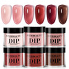 AZUREBEAUTY 4+4pc Dip Powder Liquid Set  Base Top Coat Activator Brush Saver Nail File Fast Drying Formula