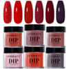 AZUREBEAUTY 4+4pc Dip Powder Liquid Set  Base Top Coat Activator Brush Saver Nail File Fast Drying Formula