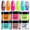 AZUREBEAUTY 4+4pc Dip Powder Liquid Set  Base Top Coat Activator Brush Saver Nail File Fast Drying Formula