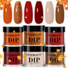 AZUREBEAUTY 4+4pc Dip Powder Liquid Set  Base Top Coat Activator Brush Saver Nail File Fast Drying Formula