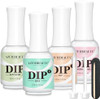 AZUREBEAUTY 4+4pc Dip Powder Liquid Set  Base Top Coat Activator Brush Saver Nail File Fast Drying Formula