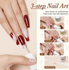 AZUREBEAUTY 4+4pc Dip Powder Liquid Set  Base Top Coat Activator Brush Saver Nail File Fast Drying Formula