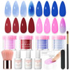 AZUREBEAUTY Dip Powder Nail Kit Starter All Season Skin Tone Nude Brown 4 Colors Acrylic Dip Powder Liquid Set