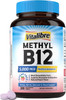 Vitalibre Vitamin B12 Sublingual 5000 mcg  Methylcobalamin Bioactive Form High Absorption Vegan Nerve Energy Immune Mood Support Natural Peach Flavor  Fast Dissolve Mini Tablets, No Sugar