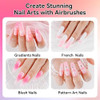 JODSONE 18ml 6 Colors Airbrush Gel Nail Polish Set with Pure White Nude Pink Deep Magenta No Dilution Fine Mist Nail for Gradient French Manicure DIY Design