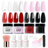 AZUREBEAUTY 4 Colors Fall Dip Powder Nail Kit Starter Yellow Brown 12 Pcs Acrylic Dip Powder Liquid Set