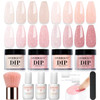 AZUREBEAUTY 4 Colors Fall Dip Powder Nail Kit Starter Yellow Brown 12 Pcs Acrylic Dip Powder Liquid Set