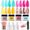 AZUREBEAUTY 4 Colors Fall Dip Powder Nail Kit Starter Yellow Brown 12 Pcs Acrylic Dip Powder Liquid Set