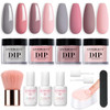 AZUREBEAUTY 4 Colors Fall Dip Powder Nail Kit Starter Yellow Brown 12 Pcs Acrylic Dip Powder Liquid Set