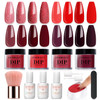 AZUREBEAUTY 4 Colors Fall Dip Powder Nail Kit Starter Yellow Brown 12 Pcs Acrylic Dip Powder Liquid Set