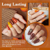 AZUREBEAUTY 4 Colors Fall Dip Powder Nail Kit Starter Yellow Brown 12 Pcs Acrylic Dip Powder Liquid Set