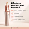 VG VOGCREST Eyebrow & Facial Trimmer: 2 in1 Rechargeable Facial Hair Removal & Eyebrow Shaver   Body Razor with Built in LED Light
