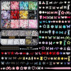 Artdone Nail Art Glitter Studs Kit, 6 Boxes Multicolor and Design 3D Charms with 15 Sheets Gold Nail Stickers, Diamond Cute Nail Jewels for DIY Decoration with Pickup Tools
