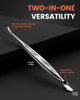 BEZOX Cuticle Pusher with Trimmer - Elegant Precision Cuticles Fork, Dual-Ended Stainless Steel Manicures and Pedicures Tool for Exquisite Nail Care - Silver