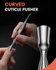 BEZOX Cuticle Pusher with Trimmer - Elegant Precision Cuticles Fork, Dual-Ended Stainless Steel Manicures and Pedicures Tool for Exquisite Nail Care - Silver
