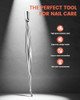 BEZOX Cuticle Pusher with Trimmer - Elegant Precision Cuticles Fork, Dual-Ended Stainless Steel Manicures and Pedicures Tool for Exquisite Nail Care - Silver