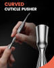 BEZOX Cuticle Pusher with Trimmer - Elegant Precision Cuticles Fork, Dual-Ended Stainless Steel Manicures and Pedicures Tool for Exquisite Nail Care - Silver