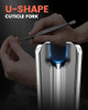 BEZOX Cuticle Pusher with Trimmer - Elegant Precision Cuticles Fork, Dual-Ended Stainless Steel Manicures and Pedicures Tool for Exquisite Nail Care - Silver