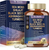 Totaria  25 in 1 Sea Moss Black Seed Oil Ashwagandha Ginger Shilajit Supplement Sea Moss Capsules Pro with Bladder Burdock Ceylon Cinnamon Berberine ACV Manuka VIT C and  D3 for Men Women 120 Vegan Caps