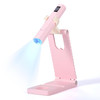 SAVILAND Hand Held U V Light for Nails Portable Flash Cure Lamp for Salon | Foldable stand, LCD screen, 20/60s timer, Rechargeable, for gel nails, Pink design for gel tip & rhinestone curing