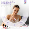 SAVILAND Hand Held U V Light for Nails Portable Flash Cure Lamp for Salon | Foldable stand, LCD screen, 20/60s timer, Rechargeable, for gel nails, Pink design for gel tip & rhinestone curing