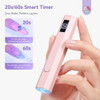 SAVILAND Hand Held U V Light for Nails Portable Flash Cure Lamp for Salon | Foldable stand, LCD screen, 20/60s timer, Rechargeable, for gel nails, Pink design for gel tip & rhinestone curing